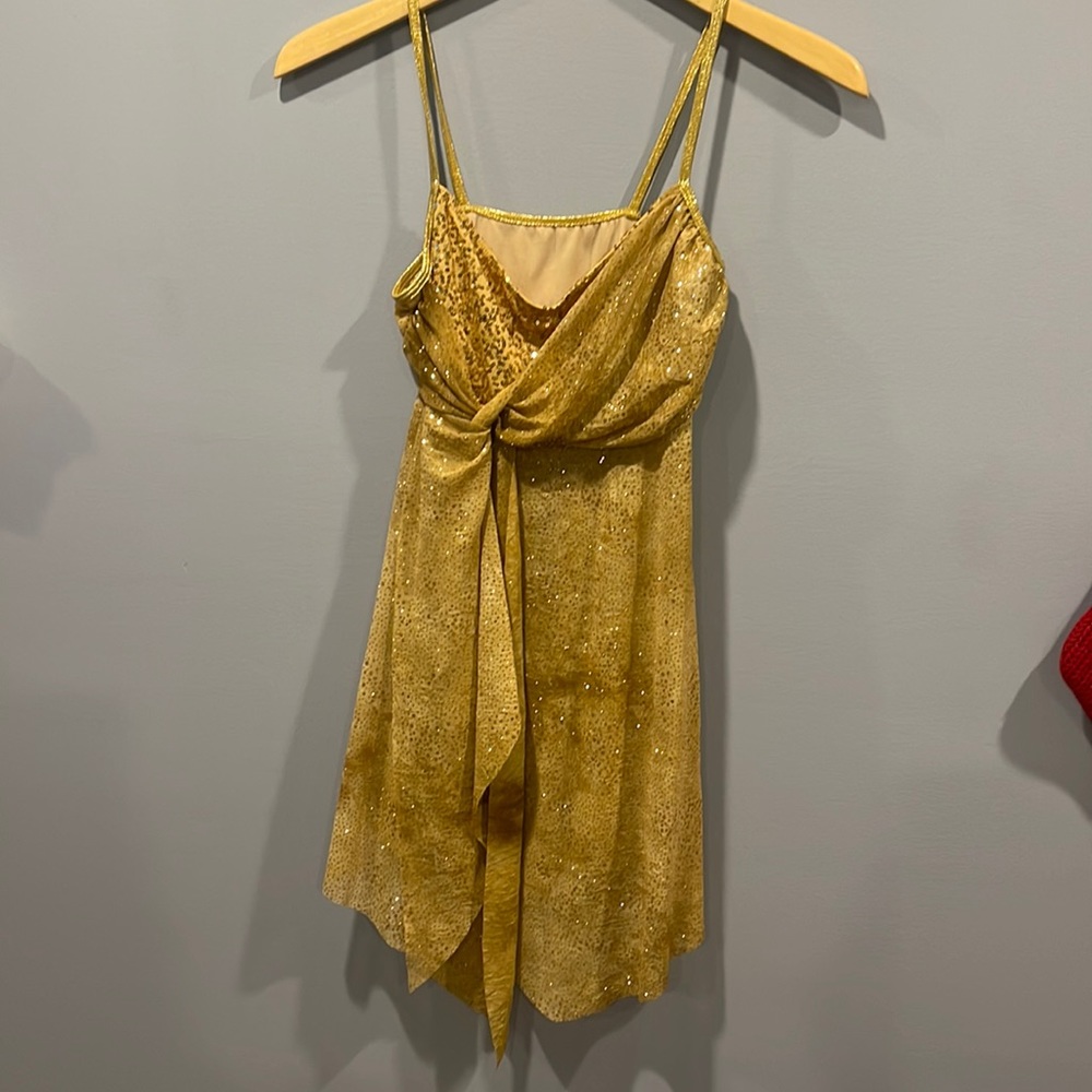 Gold and brown Baton Twirling costume. Size Adult Medium